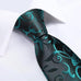 Black and Teal Silk Necktie Set-DBG1403
