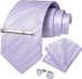 Light Purple Striped Wedding Necktie Set-DBG1406