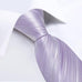 Light Purple Striped Wedding Necktie Set-DBG1406