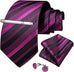 Black and Pink Striped Necktie Set-DBG1420