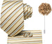 Beige and Brown Striped Necktie Set-LBWH1396