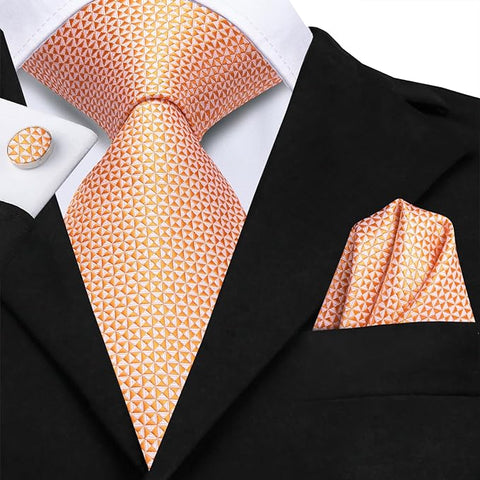 Peach Silk Necktie Set-LBWH1441
