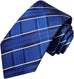 Blue White Plaid Silk Necktie Set-LBWH1442