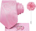Pink Floral Wedding Prom Necktie Set-LBWH1458