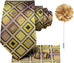 Yellow and Gold Silk Necktie Set-LBWH1459