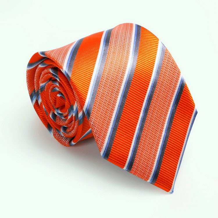 Orange,Gray,Blue and White Necktie Set JPM14N