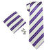Purple and White Striped Necktie Set JPM1810N