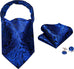Blue and Black Paisley Cravat Silk Necktie Set-CBW120