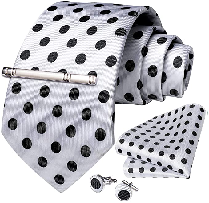 Polka Dot Silk Necktie Set-DBG604