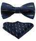 Navy Blue and Lt. Green Bow Tie Set HDN200