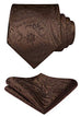 Cocoa Brown Paisley Necktie Set-HDN310