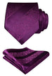 Eggplant Paisley Striped Wedding Necktie Set-HDN312