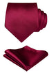 Burgundy Wedding Necktie Set HDN529