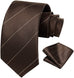 Brown and Tan Stripe Necktie Set-HDN567