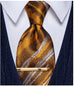 Orange Gold Brown Grey Silk Necktie-JYT25