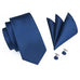 Solid Navy Blue Wedding Necktie Set LBW106