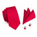 Solid Red Wedding Necktie Set LBW110