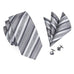 Silver Gray Silk Necktie Set LBW218