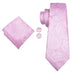 Pink Silk Paisley Necktie Set LBW222