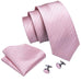 Pink Tone on Tone Striped Wedding Necktie Set LBW291