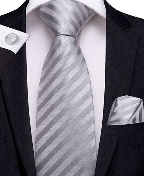 Silver Necktie Set LBW-307