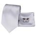Silver Solid Necktie Set-LBW325