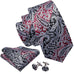 Gray,Red and Black Paisley Necktie Set LBW359