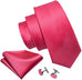 Fuchsia Silk Solid Wedding Necktie Set-LBW596