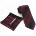 Burgundy and Black Striped Paisley Necktie Set MGN271
