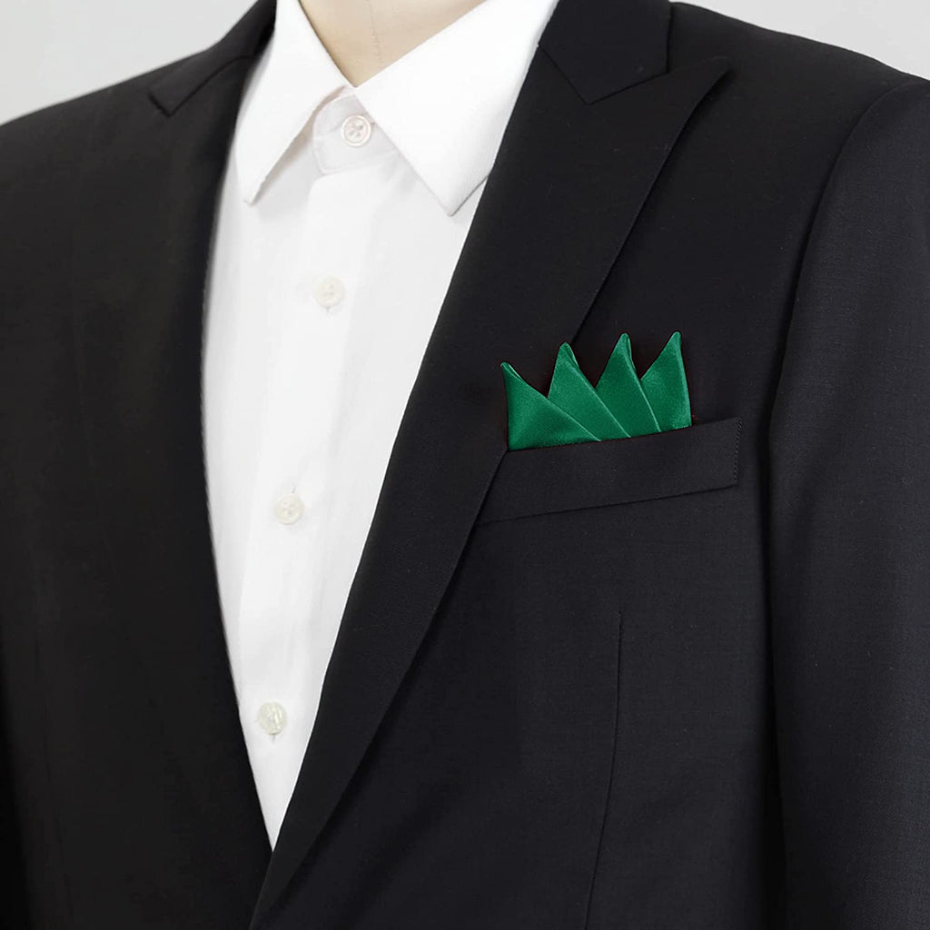 Pre- Folded Dark Green Pocket Square-POC02