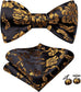 Black and Gold Flower Bow Tie Set-BTSDU505