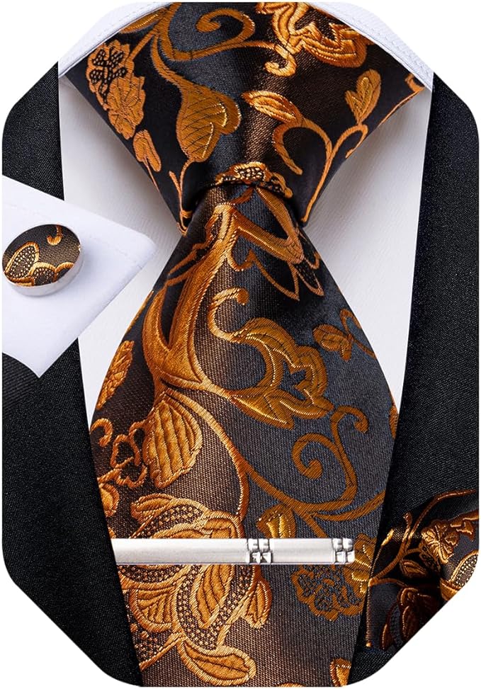 Gold Honey Silk Necktie Set-DBG1404