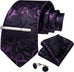 Black and Purple Silk Necktie Set- DBG1409