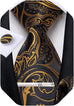 Black and Gold Silk Necktie Set-DBG1427
