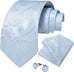 Light Blue Floral Necktie Set-DBG1429
