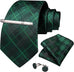 Green and Black Wedding Silk Necktie Set-DBG1430