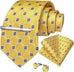 Yellow and Blue Silk Necktie Set-DBG1559