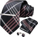 Pink and Grey Silk Necktie Set-DBG1561