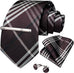 Brown Plaid Silk Necktie Set-DBG1562