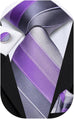 Purple Grey White Stripe Necktie Set-DUB1557