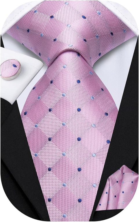 Pink and Blue Necktie Set-DUB1564