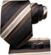 Black Brown Beige Striped Necktie Set-DUB1565