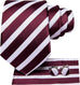 Burgundy and White Silk Necktie Set-DUB1566