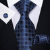 Navy Blue Silk Necktie Set-JYTS43