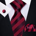Maroon Striped Necktie Set-JYTS44