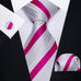 Silver and Pink Silk Necktie Set-JYTS46