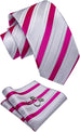 Silver and Pink Silk Necktie Set-JYTS46