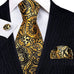 Black and Gold Paisley Necktie Set-LBW1312