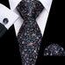 Blue Pink Black Floral Necktie Set-LBW1322