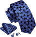 Blue Flower Pattern Necktie Set-LBW1343